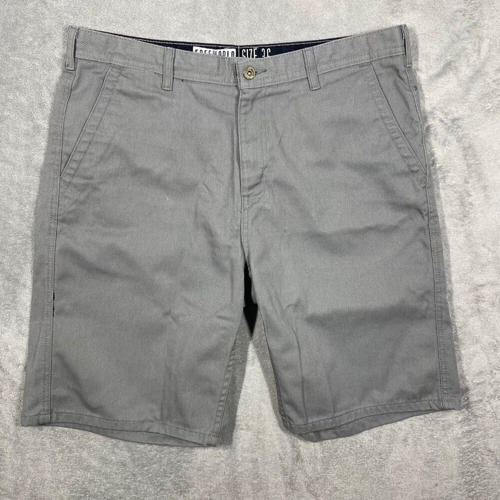 Freeworld Mens Gray Casual Chino Shorts Size 36